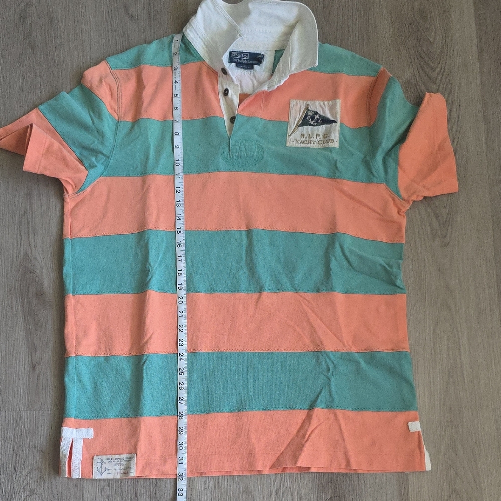 Vintage Polo Ralph Lauren Orange and Green Yacht Rugby - Picture 7 of 7